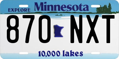 MN license plate 870NXT