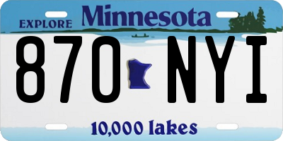MN license plate 870NYI