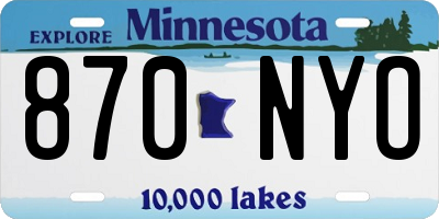 MN license plate 870NYO