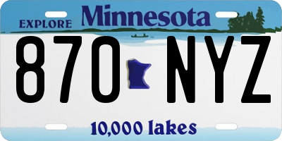 MN license plate 870NYZ
