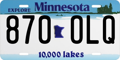 MN license plate 870OLQ