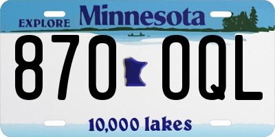 MN license plate 870OQL