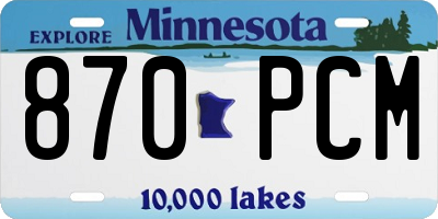 MN license plate 870PCM