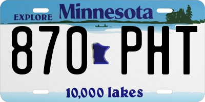 MN license plate 870PHT