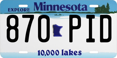 MN license plate 870PID