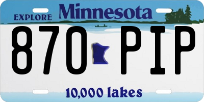 MN license plate 870PIP