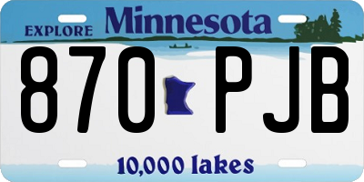 MN license plate 870PJB