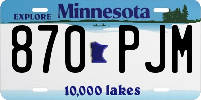 MN license plate 870PJM