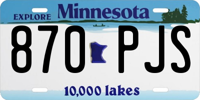 MN license plate 870PJS