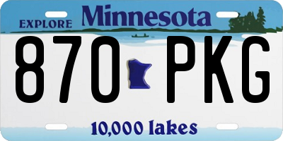 MN license plate 870PKG