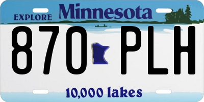 MN license plate 870PLH