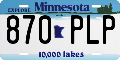 MN license plate 870PLP