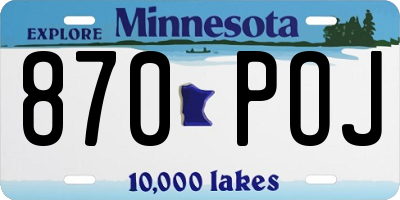 MN license plate 870POJ