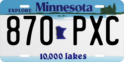 MN license plate 870PXC