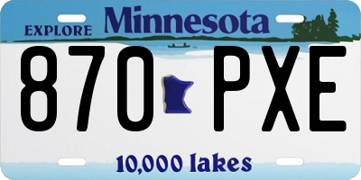 MN license plate 870PXE