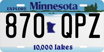 MN license plate 870QPZ