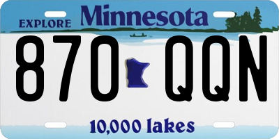 MN license plate 870QQN