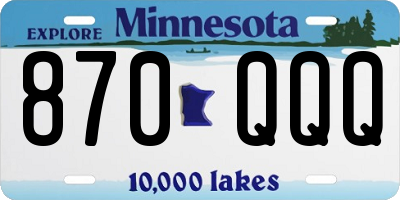MN license plate 870QQQ