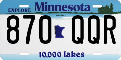 MN license plate 870QQR