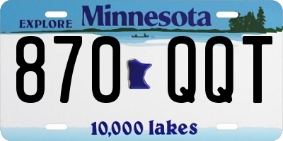 MN license plate 870QQT