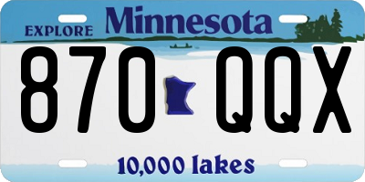 MN license plate 870QQX
