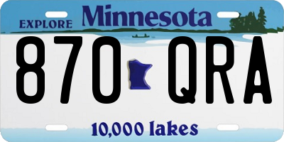 MN license plate 870QRA