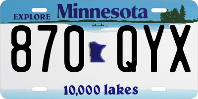 MN license plate 870QYX