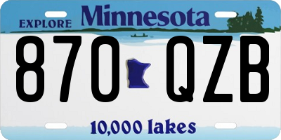 MN license plate 870QZB