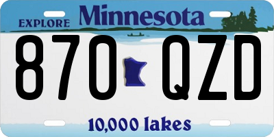 MN license plate 870QZD