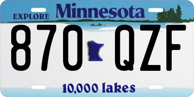 MN license plate 870QZF