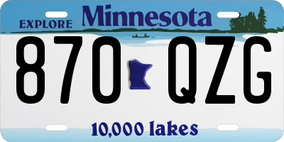 MN license plate 870QZG