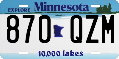 MN license plate 870QZM