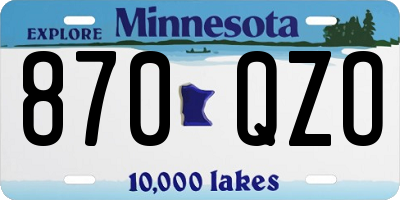MN license plate 870QZO
