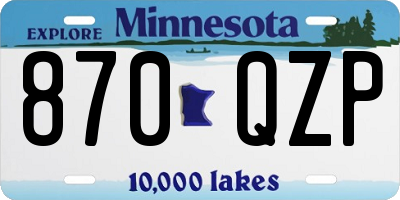 MN license plate 870QZP