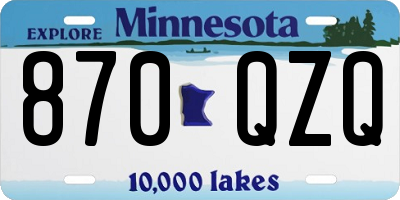 MN license plate 870QZQ