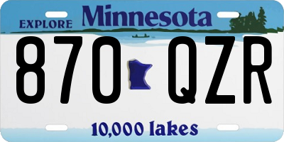 MN license plate 870QZR