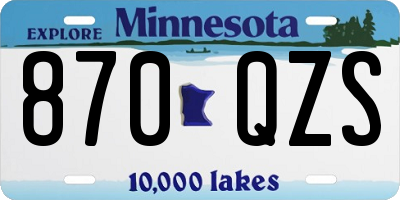 MN license plate 870QZS