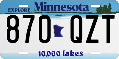MN license plate 870QZT