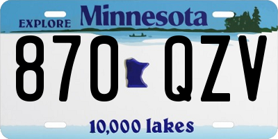 MN license plate 870QZV