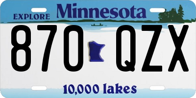 MN license plate 870QZX