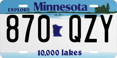 MN license plate 870QZY