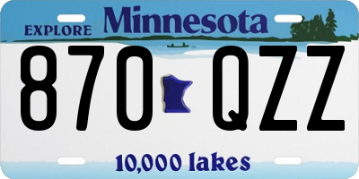 MN license plate 870QZZ