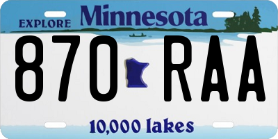 MN license plate 870RAA