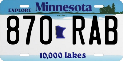 MN license plate 870RAB