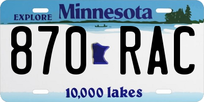 MN license plate 870RAC