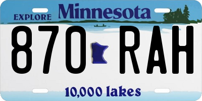 MN license plate 870RAH
