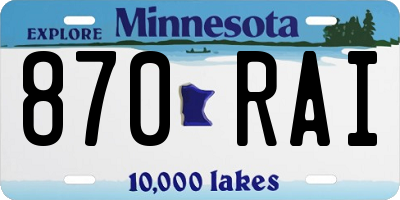 MN license plate 870RAI