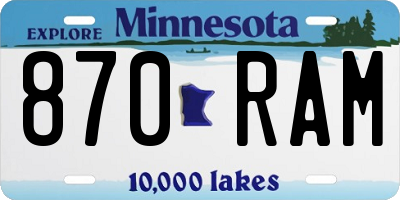 MN license plate 870RAM