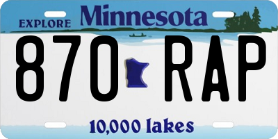 MN license plate 870RAP