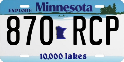 MN license plate 870RCP